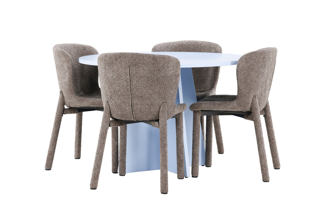 Venture Home Bootcut Table - Baby Blue with 4 Astoria Chair - Brown