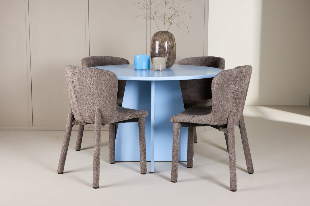 Venture Home Bootcut Table - Baby Blue with 4 Astoria Chair - Brown