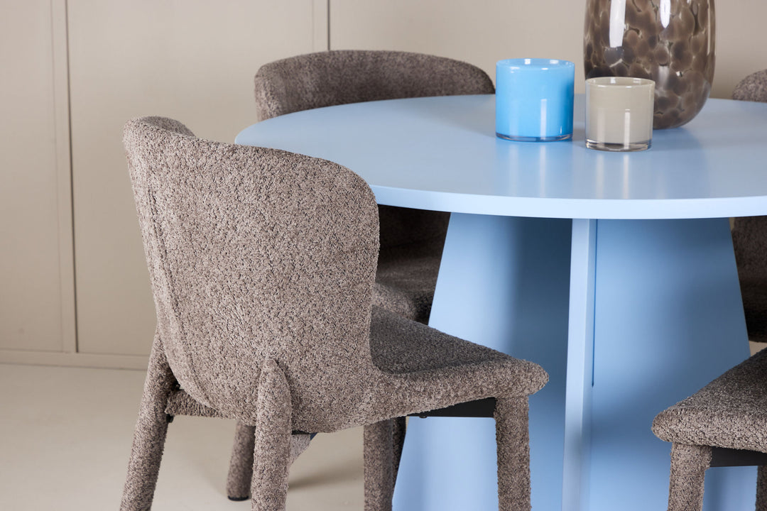Venture Home Bootcut Table - Baby Blue with 4 Astoria Chair - Brown