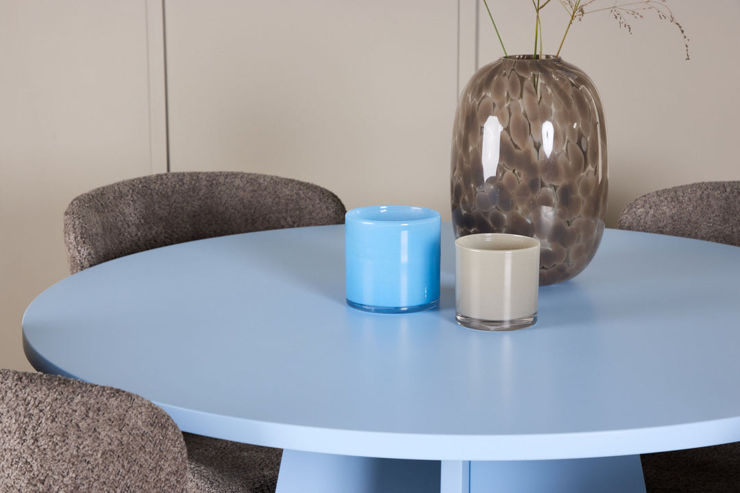 Venture Home Bootcut Table - Baby Blue with 4 Astoria Chair - Brown