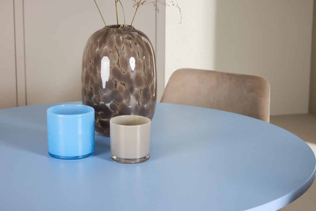Venture Home Bootcut Table - Baby Blue with 4 Night Chair - Black / Beige