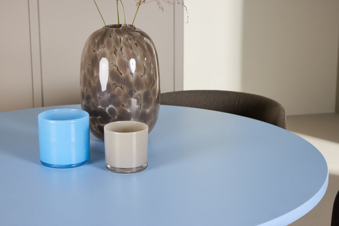 Venture Home Bootcut Table - Baby Blue with 4 Edina Chair - Black / Brown