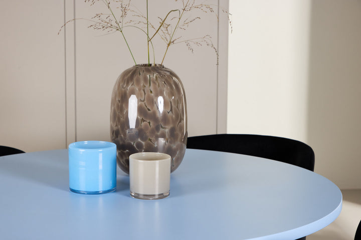 Venture Home Bootcut Table - Baby Blue with 4 Edina Chair - Black