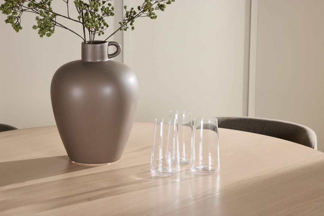 Venture Home Flora Table - Whitewash with 4 Edina Chair - Black / Brown