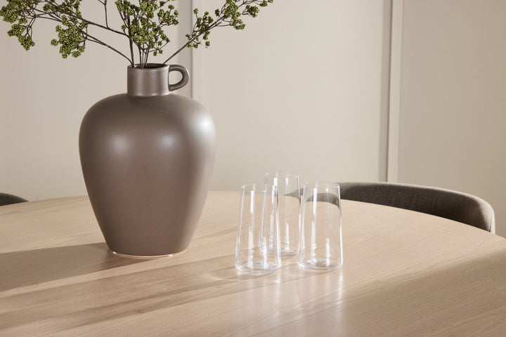 Venture Home Flora Table - Whitewash with 4 Edina Chair - Black / Brown