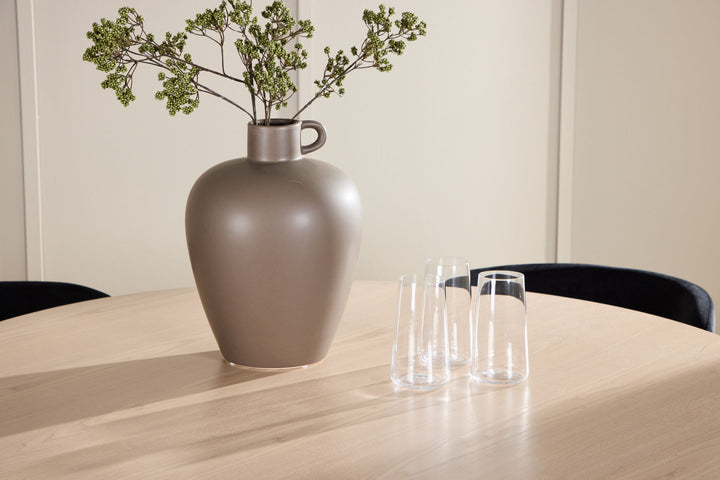 Venture Home Flora Table - Whitewash with 4 Edina Chair - Black