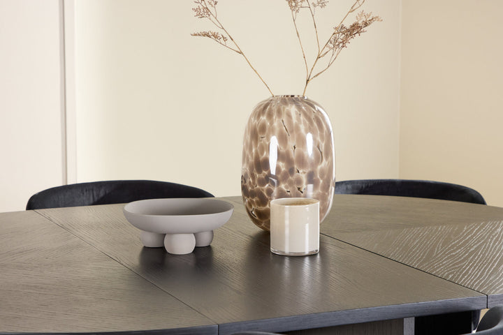 Venture Home Strada Table - Black with 6 Edina Chair - Black