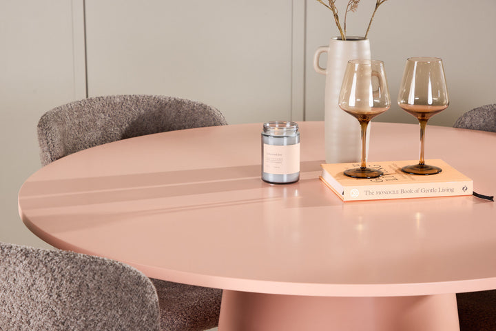 Venture Home Lanzo Table - Peach with 4 Astoria Chair - Brown