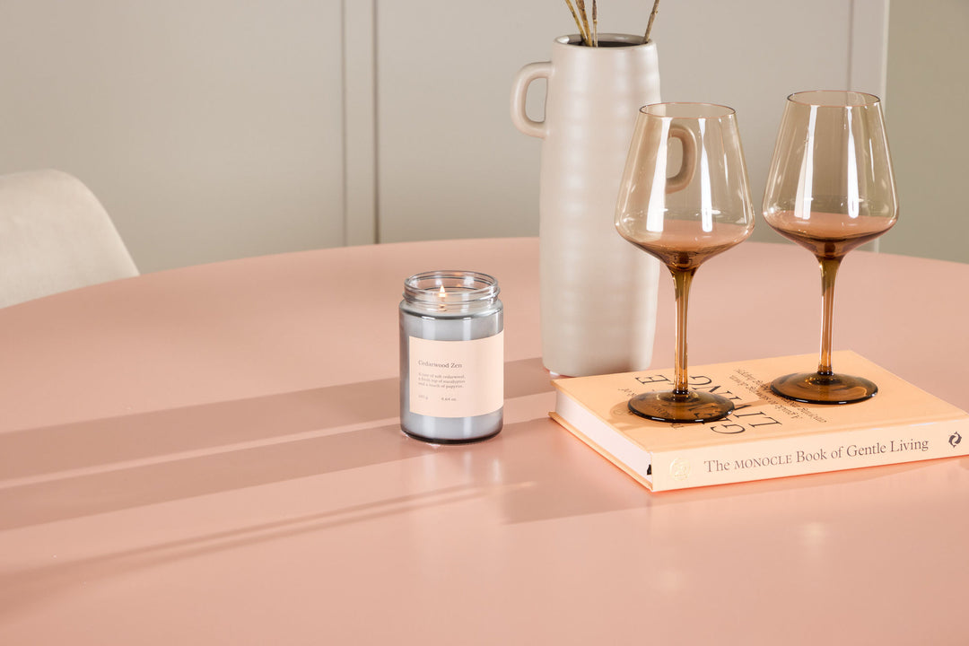 Venture Home Lanzo Table - Peach with 4 Night Chair - Black / Beige