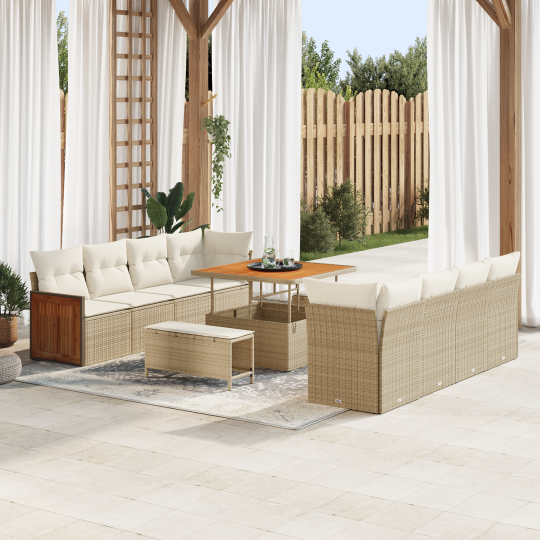Havesofa Sæt med pude 11 pcs Beige og creme