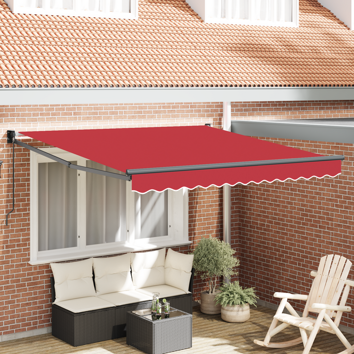 Udtrækkelig markise Rød 350 x 250 cm