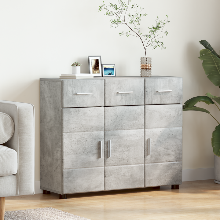 Sideboard FLORIN Beton Grå 88,5 x 30,5 x 73 cm Konstrueret træ
