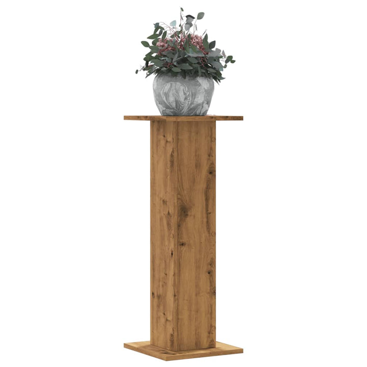 plantestativer 2 stk. 30x30x80 cm konstrueret træ egetræsfarve