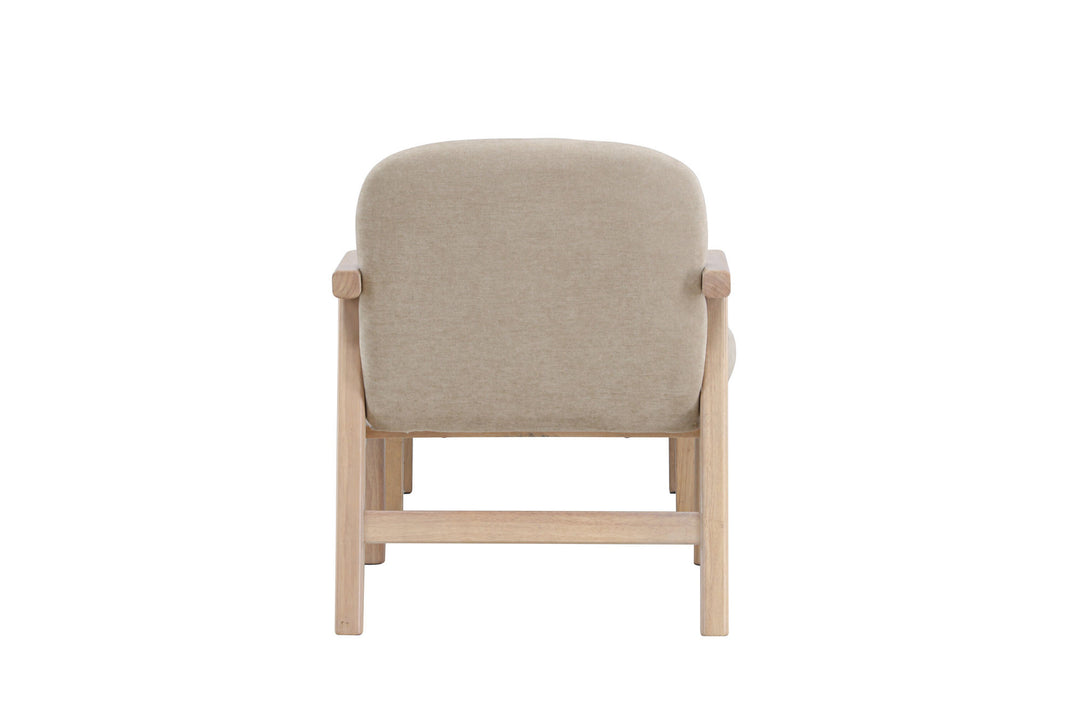Venture Home Rile Armchair + Ottoman - Whitewash/ Beige