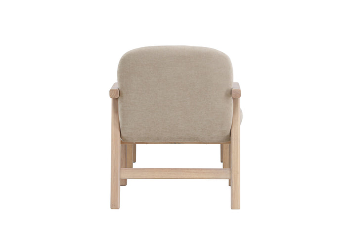 Venture Home Rile Armchair + Ottoman - Whitewash/ Beige