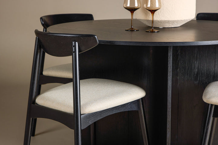 Venture Home Tyresö Table ø120 - Black with Ven Chair - Black