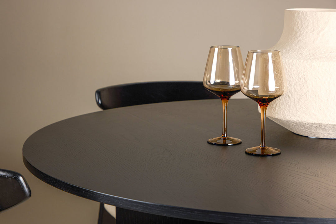 Venture Home Tyresö Table ø120 - Black with Ven Chair - Black