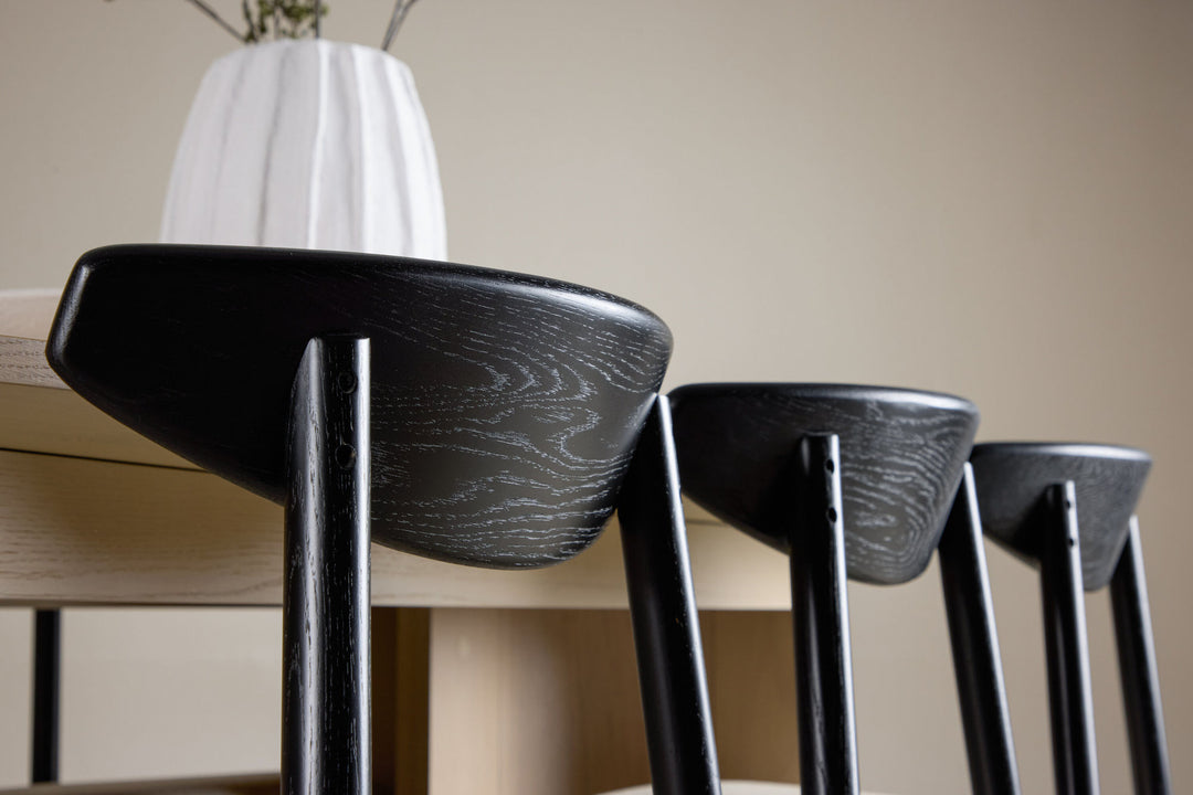 Venture Home Tyresö Table 100x220 cm - Whitewash with Ven Chair  - Black