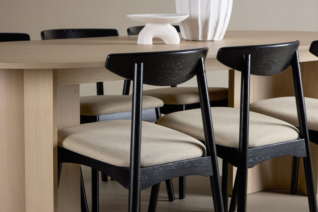 Venture Home Tyresö Table 100x220 cm - Whitewash with Ven Chair  - Black