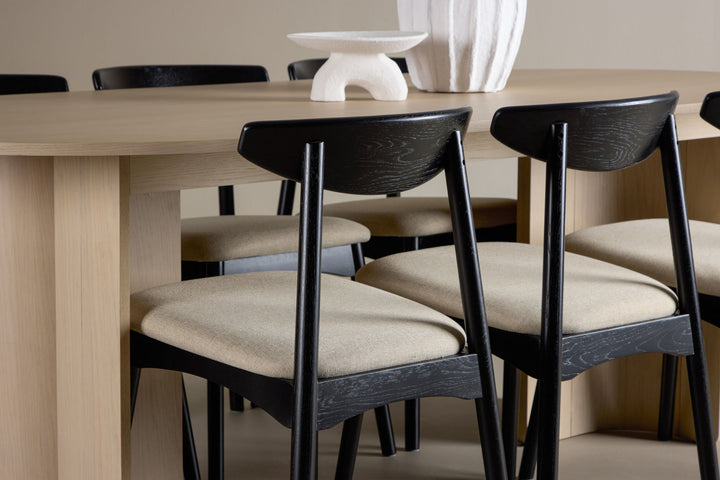 Venture Home Tyresö Table 100x220 cm - Whitewash with Ven Chair  - Black