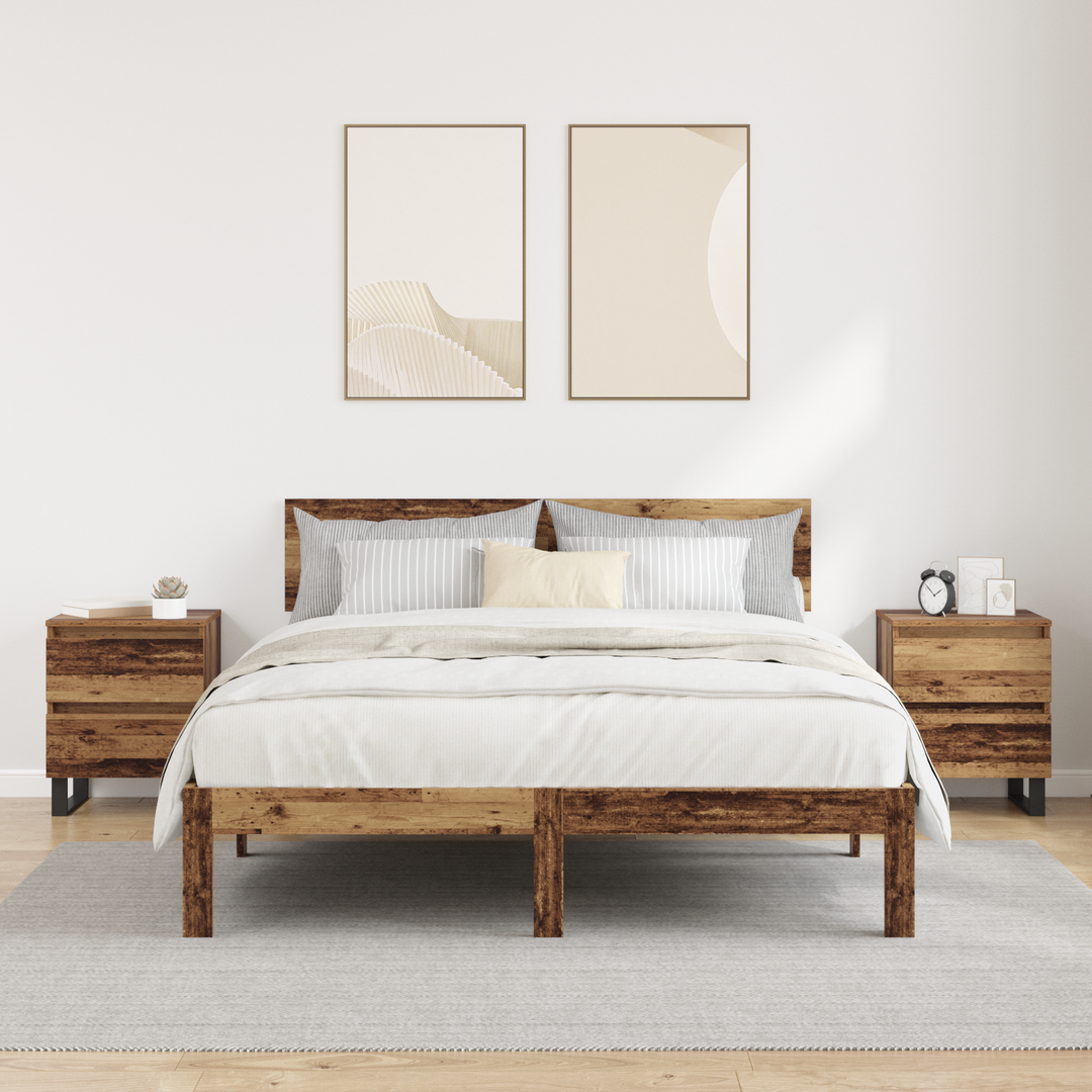 Natskab 2 pcs Gammelt træ 40 x 35 x 50 cm Konstrueret træ