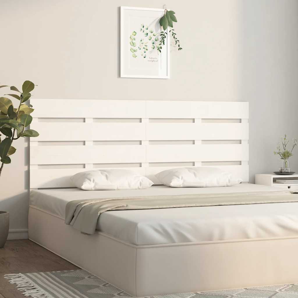 sengegavl 180x3x80 cm massivt fyrretræ hvid