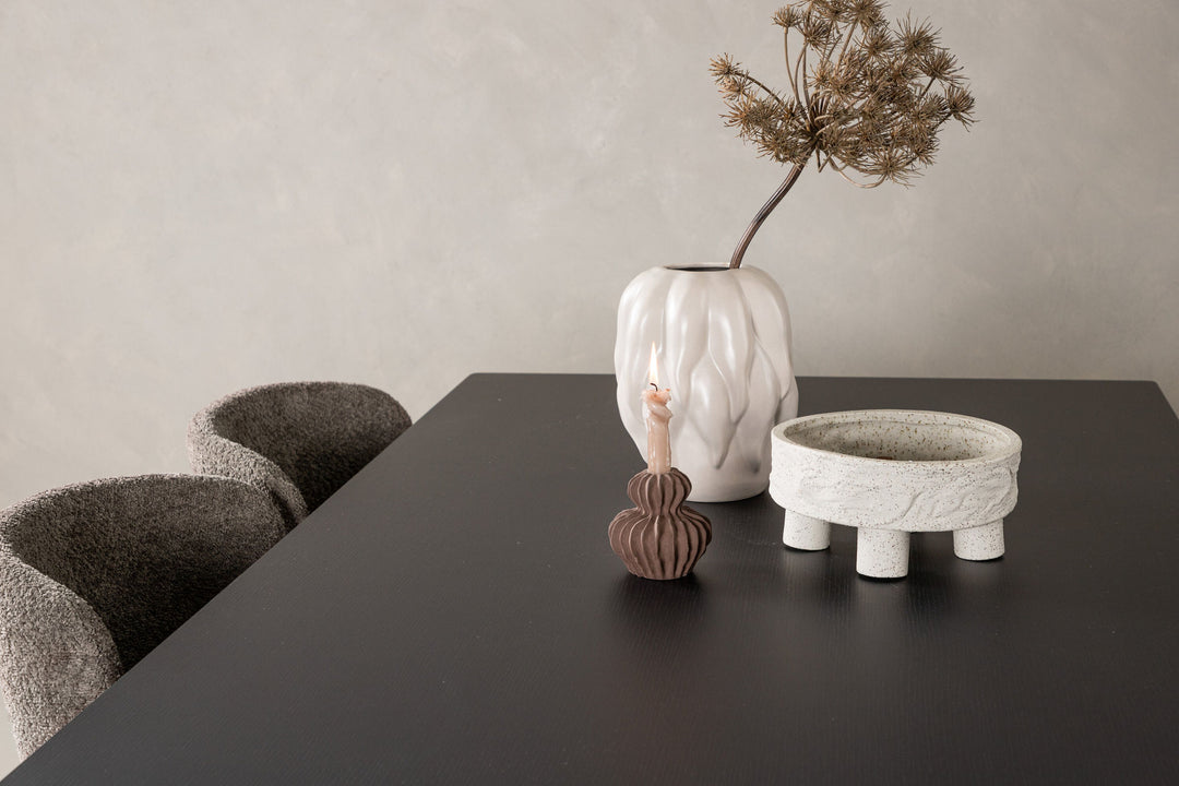 Venture Home Vail Dining Table - Black / Smoked Black MDF +Modesto Dining Chair - Grey / Smoked Black Boucle _6