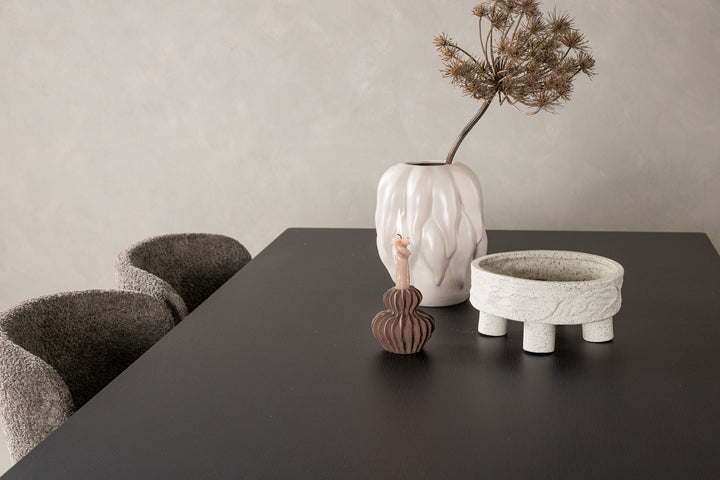 Venture Home Vail Dining Table - Black / Smoked Black MDF +Modesto Dining Chair - Grey / Smoked Black Boucle _6