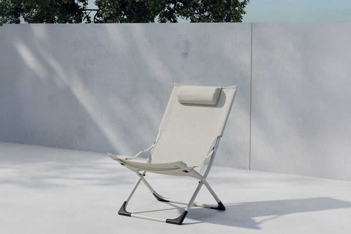 Venture Home Seville Sammenklappelig hvilestol - Beige stel/Beige hynde