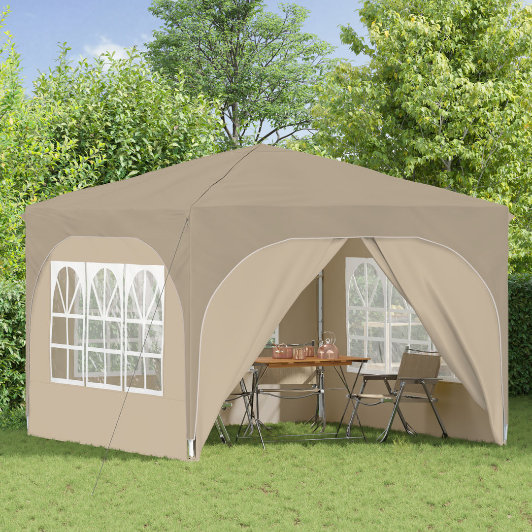 Pop-up Festtelt 290 x 290 x 245 cm Cremefarvet