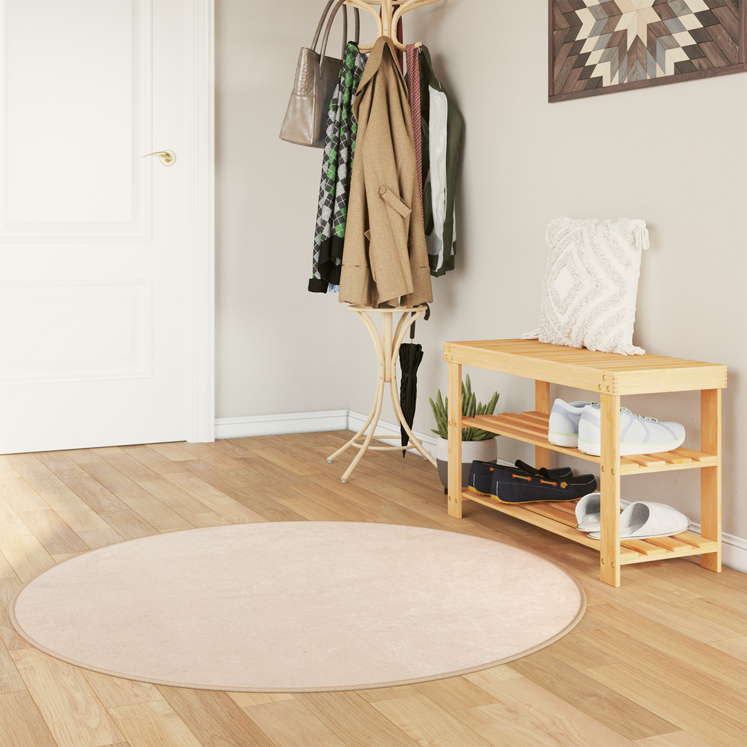 Tæppe Runner MARSA Creme 120 x 120 cm Polyester og PVC