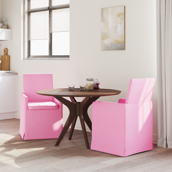 Spisestole 2 pcs Lyserød 57 x 67 x 95 cm Stof