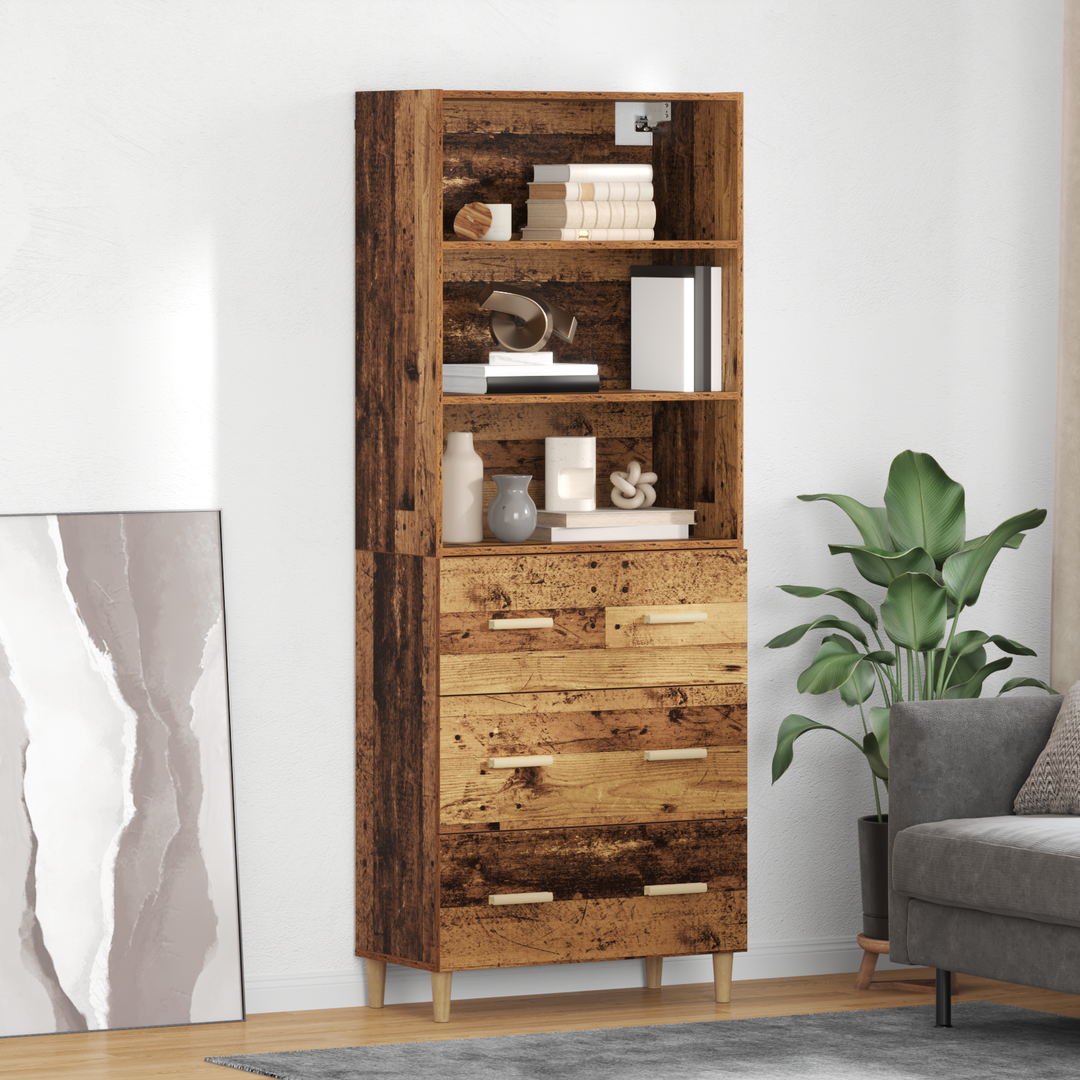 Highboard Gammelt træ 69,5 x 32,5 x 180 cm Konstrueret træ