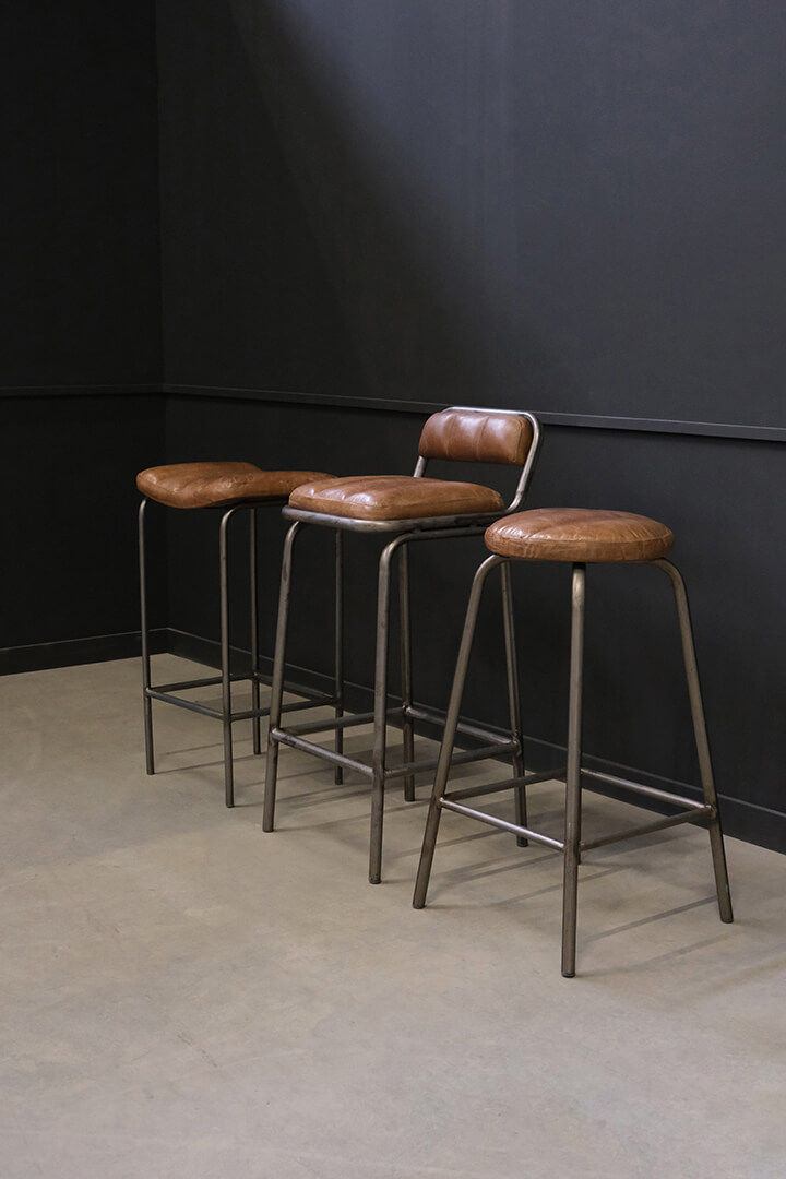 Trademark Living Brooklyn barstol med lædersæde