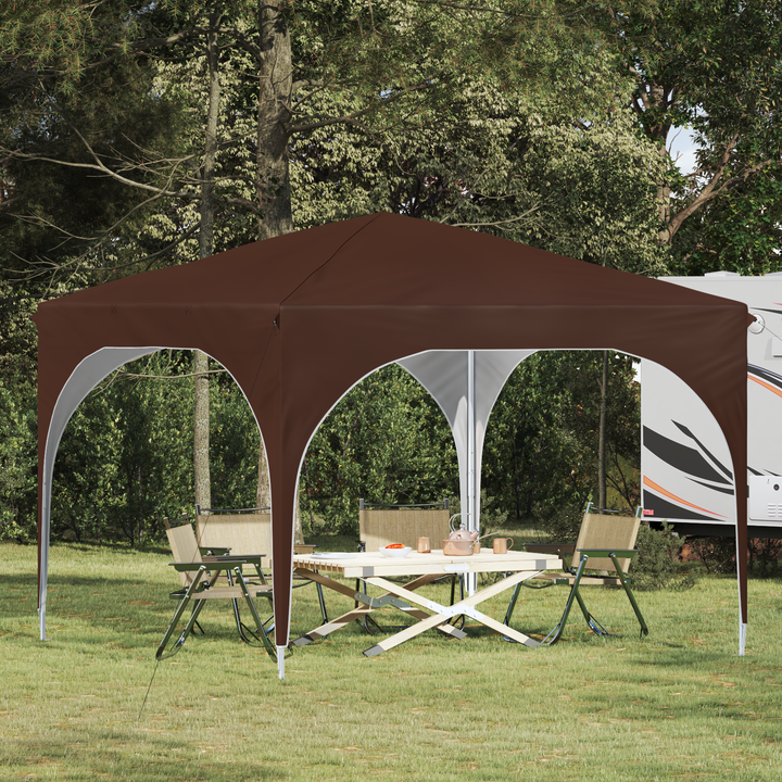 Pop-up Festtelt 290 x 290 x 245 cm Brun