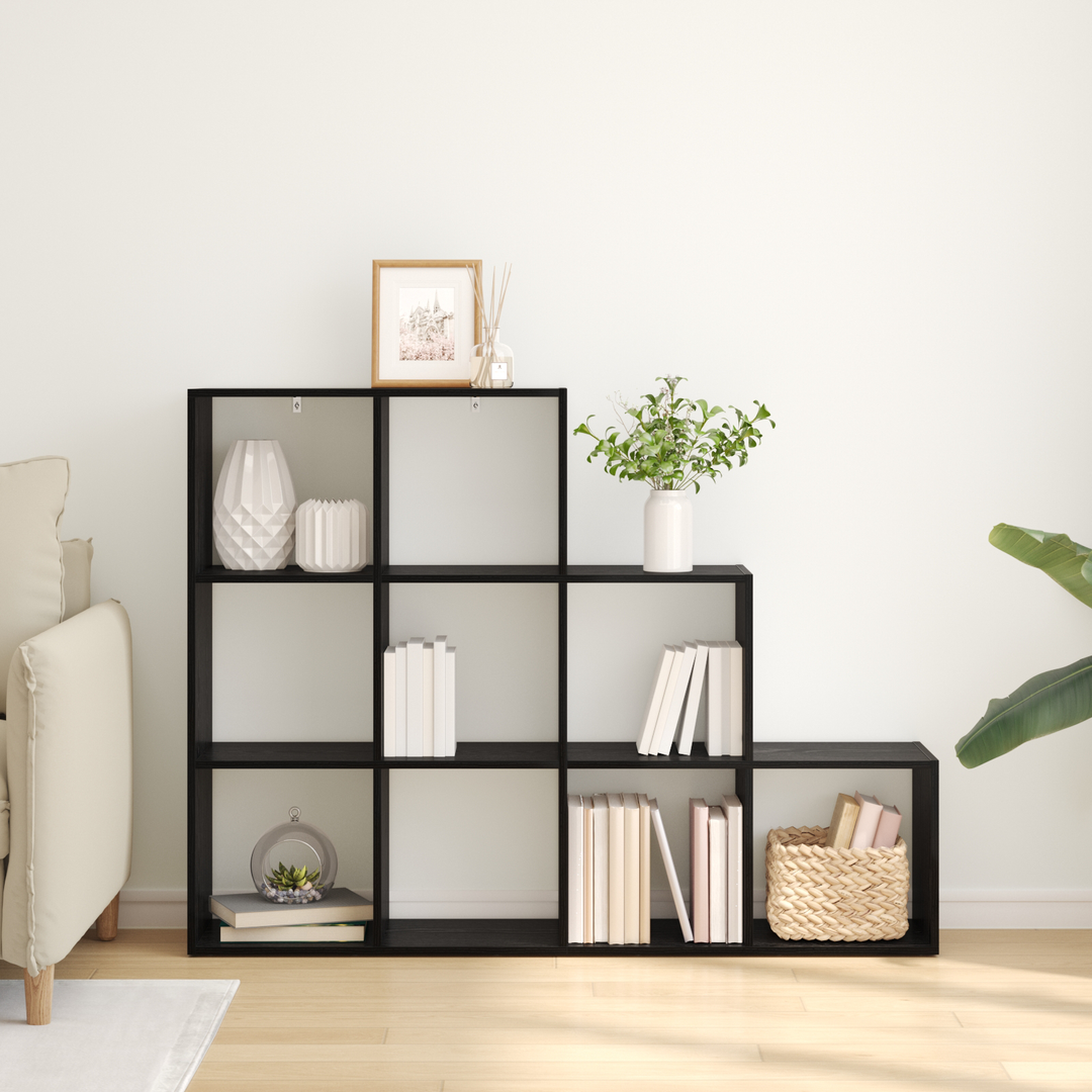 Rumdivider boghylde Sort eg 137,5 x 29 x 103,5 cm