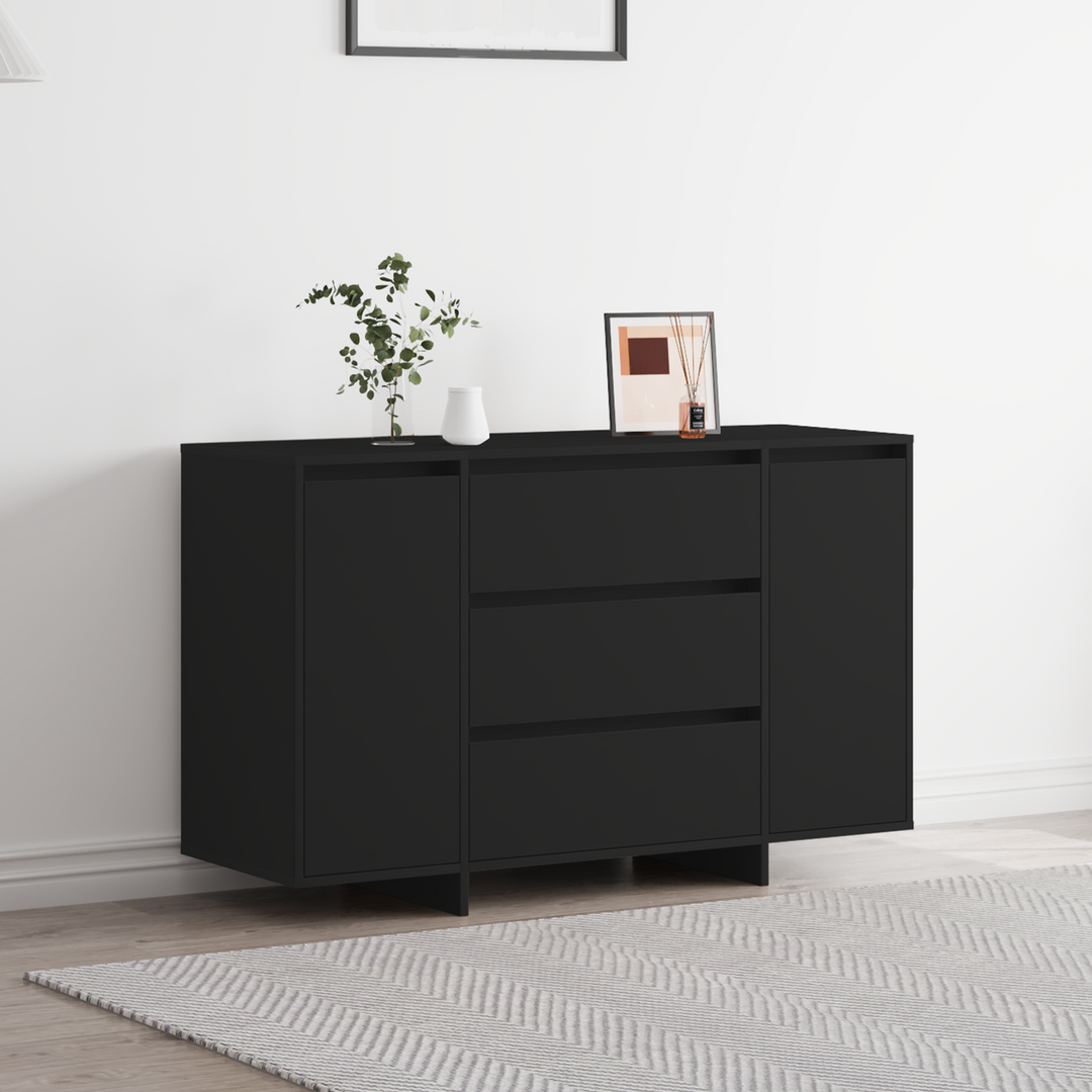 Sideboard med skuffe Sort 120 x 41 x 75 cm Konstrueret træ