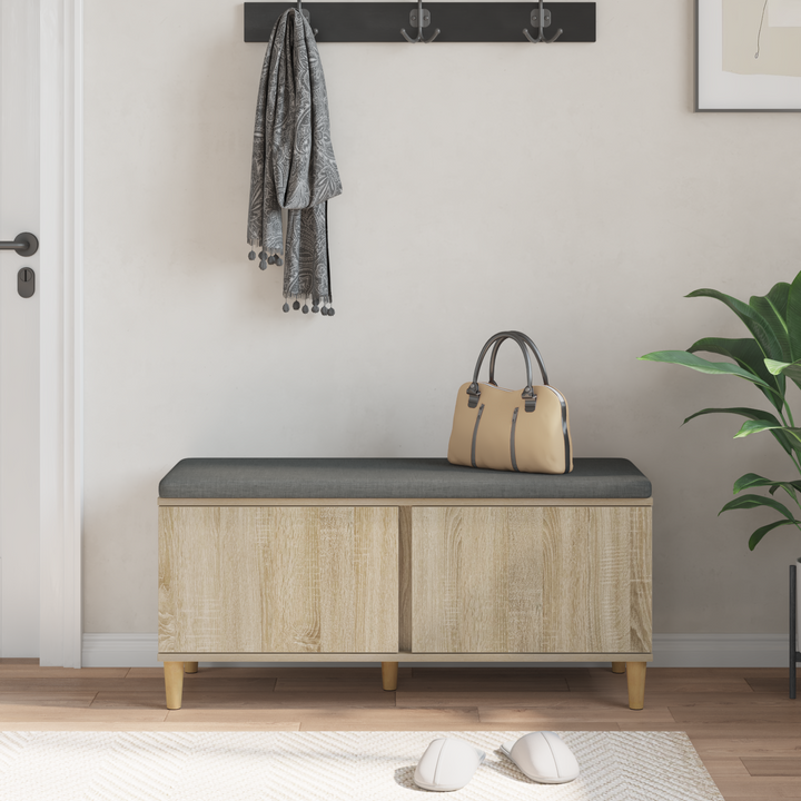 Hallbænk Sonoma eg 100 x 38 x 46 cm Kunstigt træ og stof