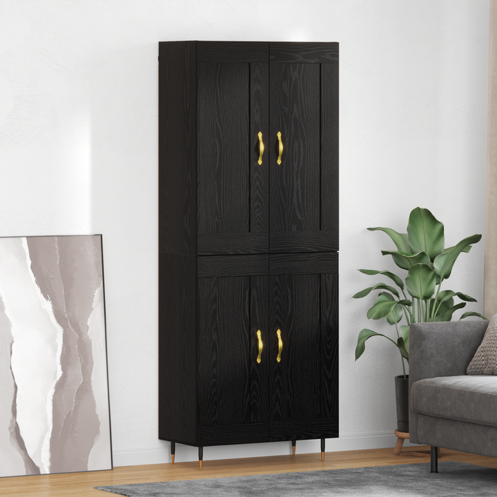Highboard Sort eg 69,5 x 34 x 90 cm Konstrueret træ