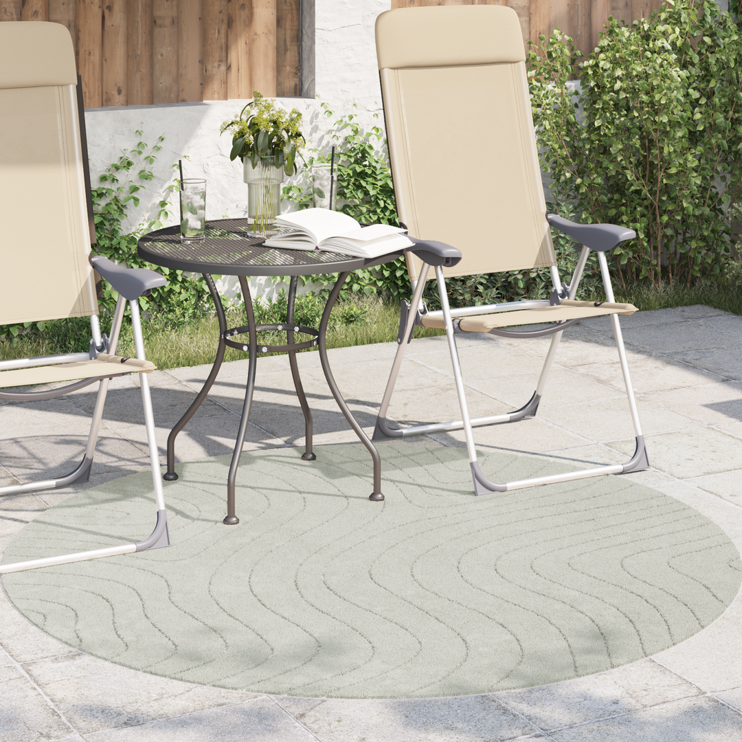Områdetæpper Rund PALMERAS Grøn Ø 120 CM Polyester