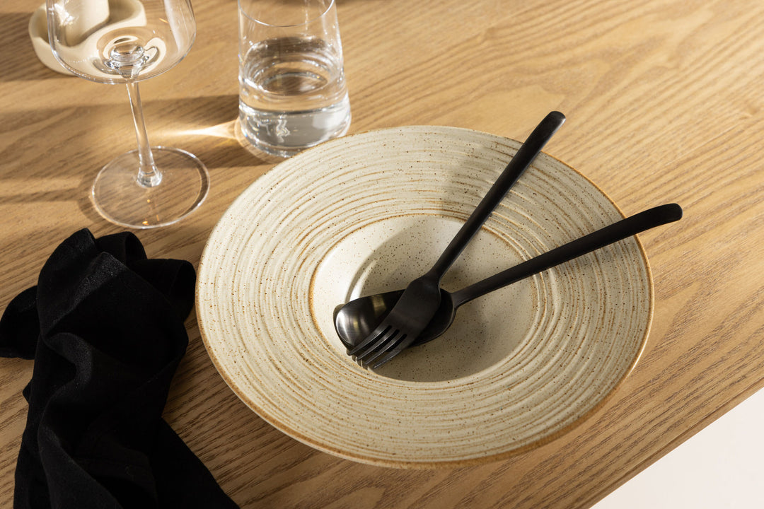 Venture Home Active Pasta Bowl 2-pack - Beige/Black Dots - 26*6cm