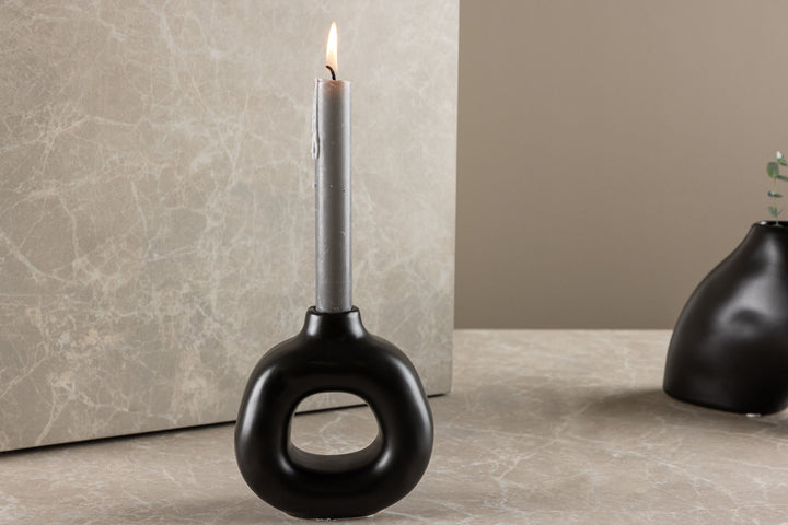 Venture Home Judi Candlestick - Matte black - 13*6*13Hcm