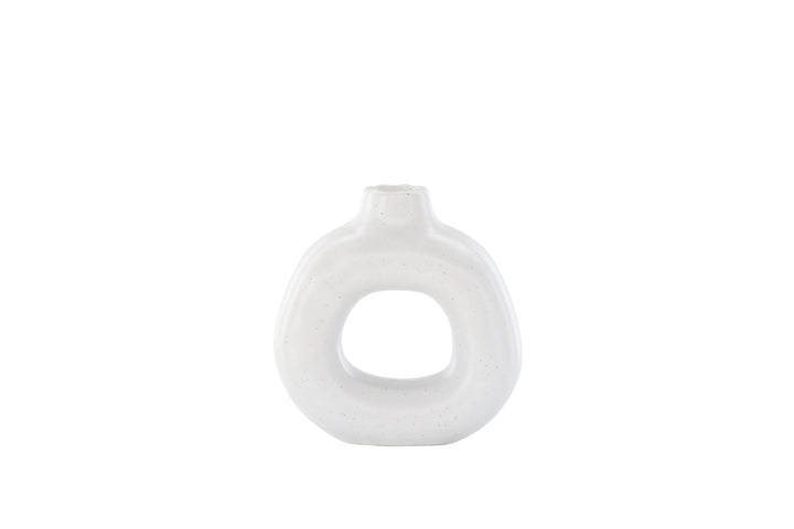 Venture Home Judi Candlestick - White/Black Dots - 13*6*13Hcm