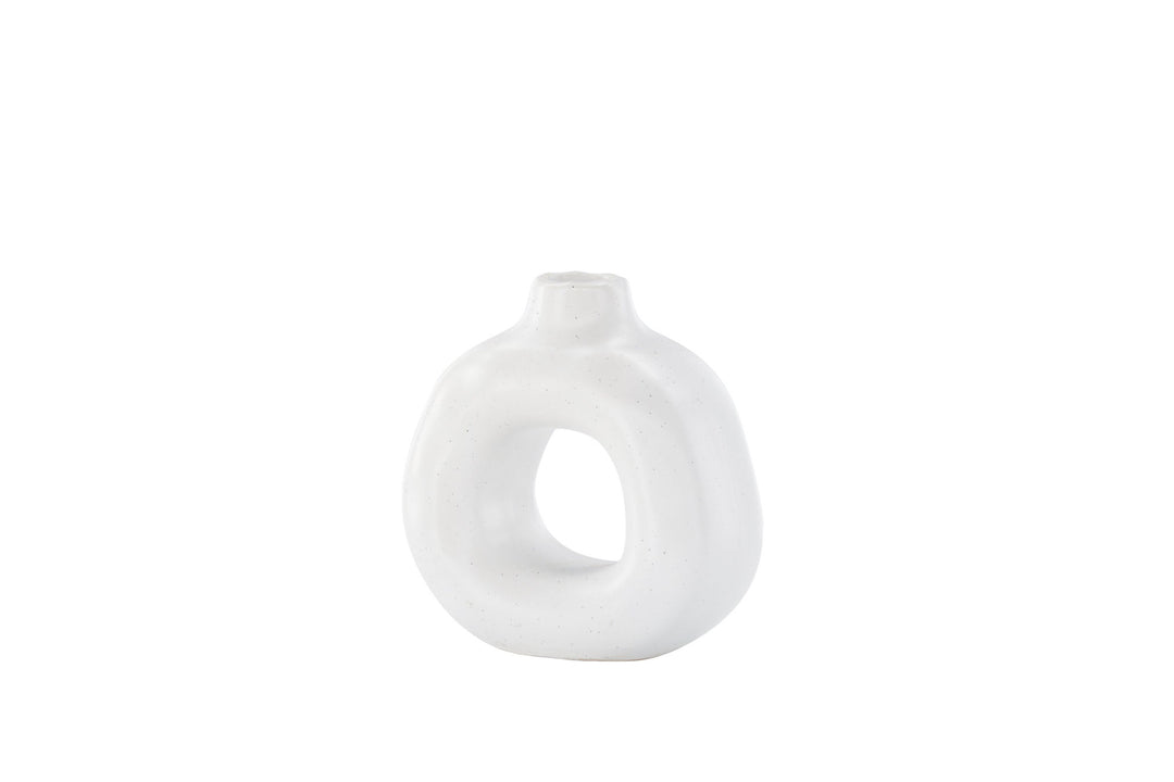 Venture Home Judi Candlestick - White/Black Dots - 13*6*13Hcm