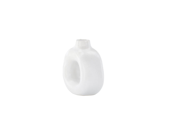Venture Home Judi Candlestick - White/Black Dots - 13*6*13Hcm