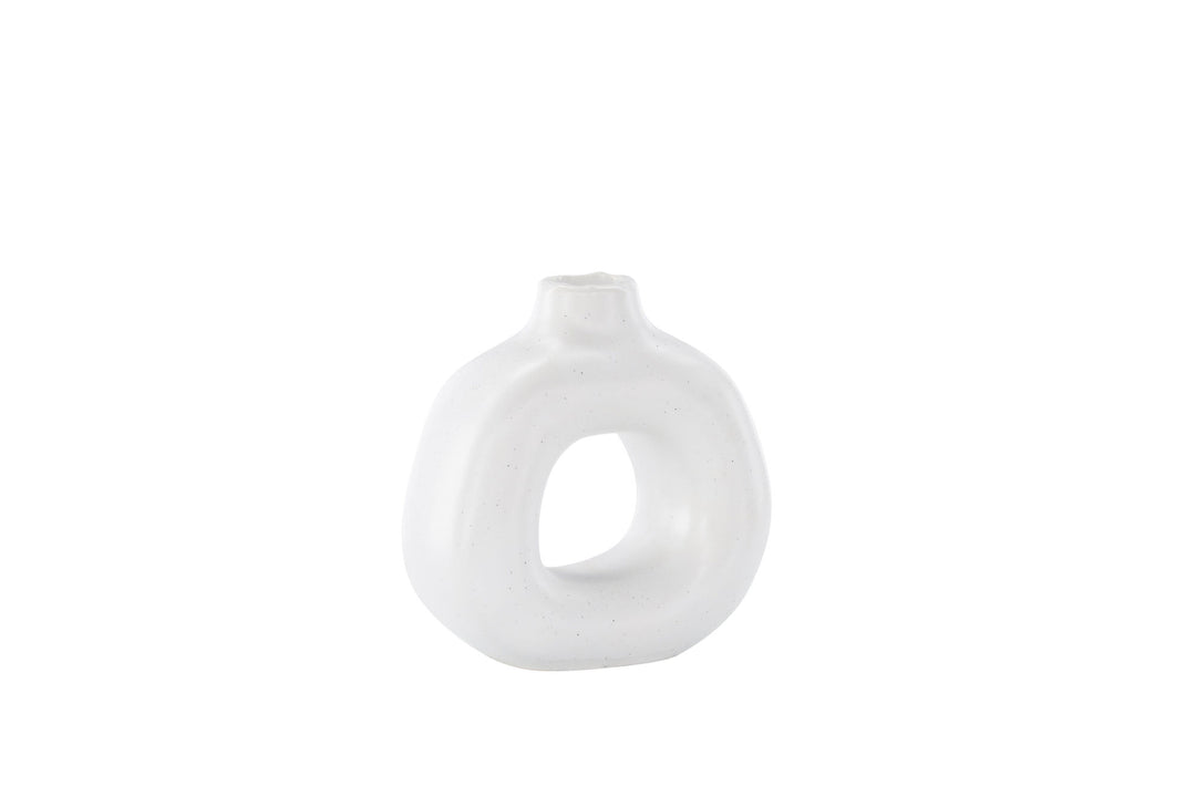 Venture Home Judi Candlestick - White/Black Dots - 13*6*13Hcm