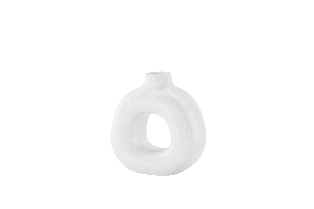 Venture Home Judi Candlestick - White/Black Dots - 13*6*13Hcm