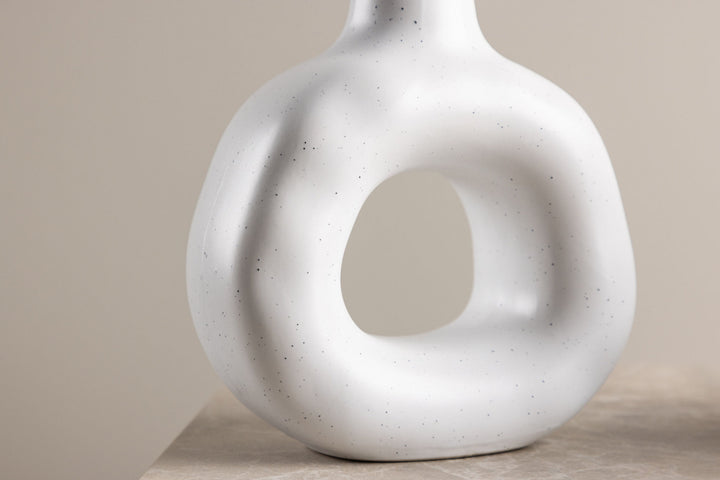 Venture Home Judi Candlestick - White/Black Dots - 13*6*13Hcm