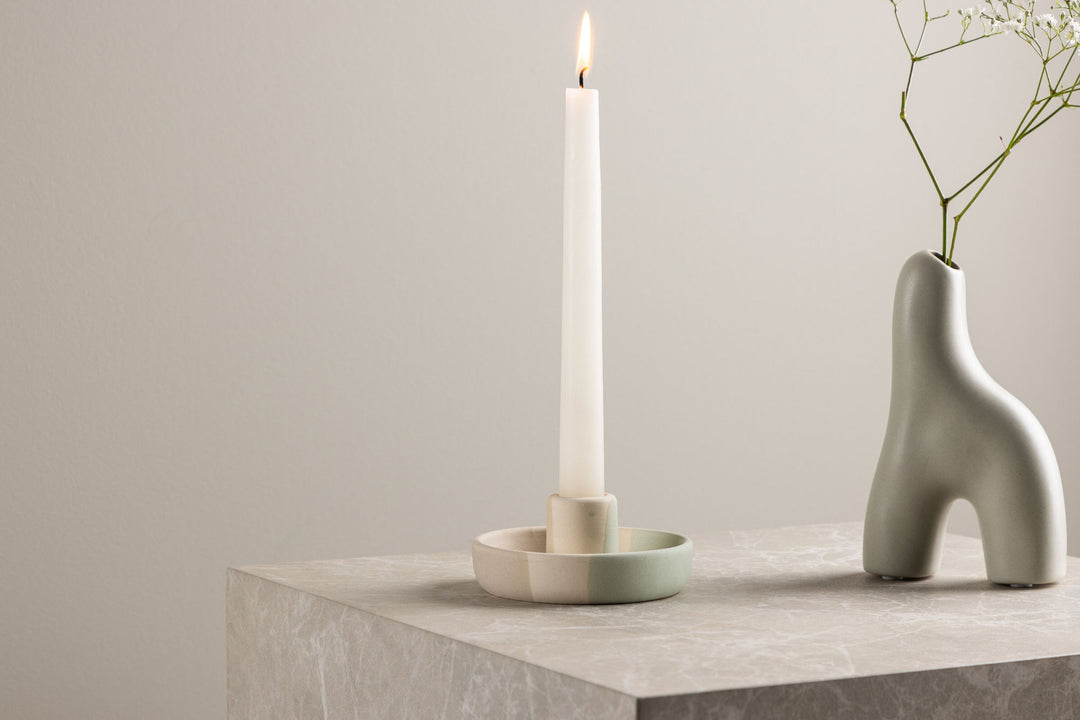 Venture Home Otis Candlestick - Mixed Colors (Beige/Green/Grey) - W11*H5cm