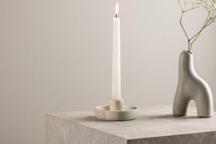 Venture Home Otis Candlestick - Mixed Colors (Beige/Green/Grey) - W11*H5cm
